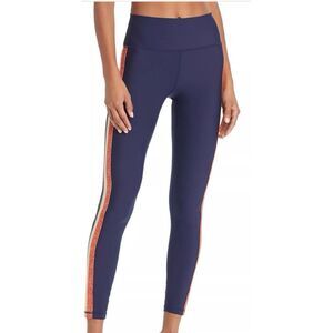 Spiritual Gangster High Rise Metallic Track Stripe Leggings Navy